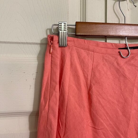 Vintage Parisian Signature Womens Pink 100% Linen Tea Length Maxi Skirt Small - Picture 4 of 6